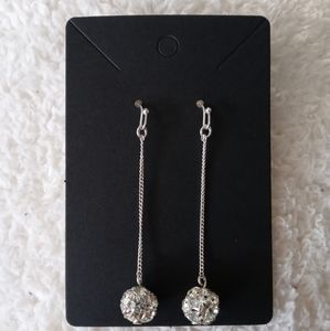 Silver crystal disco ball earrings